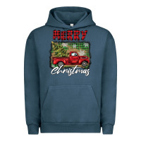 Pigment Midnight Navy merry christmas truck Urban Hoodie - BarkalooDesign