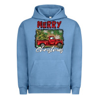 Pigment Pebble Blue merry christmas truck Urban Hoodie - BarkalooDesign
