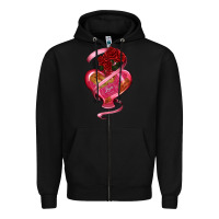 Black heart glass vase love tickets with rose Zipper Hoodie - RanaPortraitStore
