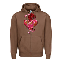 Chestnut heart glass vase love tickets with rose Zipper Hoodie - RanaPortraitStore