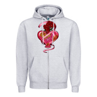 Heather Grey heart glass vase love tickets with rose Zipper Hoodie - RanaPortraitStore
