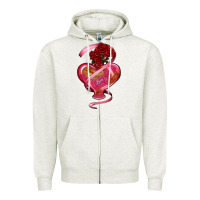 Oatmeal Heather heart glass vase love tickets with rose Zipper Hoodie - RanaPortraitStore