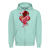 Seafoam heart glass vase love tickets with rose Zipper Hoodie - RanaPortraitStore