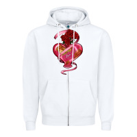 White heart glass vase love tickets with rose Zipper Hoodie - RanaPortraitStore