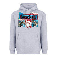 Heather Grey baseball mom with leopard Heavyweight Hoodie - Zillion Design Studio