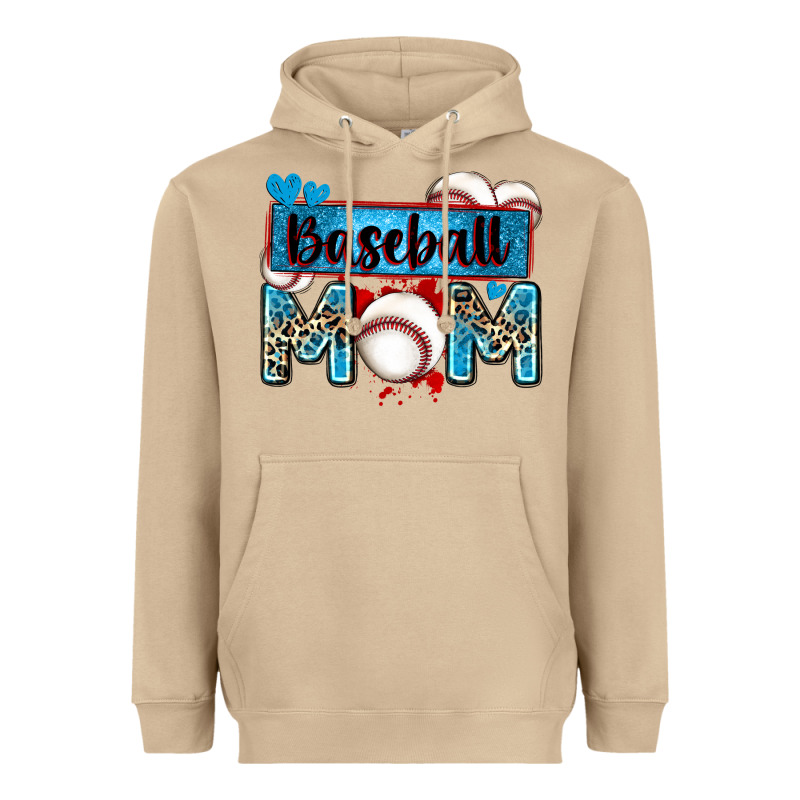 Baseball Mom With Leopard Heavyweight Hoodie by Zillion Design Studio | Teevron