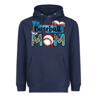 Navy baseball mom with leopard Heavyweight Hoodie - Zillion Design Studio