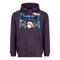 Plum baseball mom with leopard Heavyweight Hoodie - Zillion Design Studio