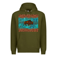 Army Green bison leopard gemstone Premium Hoodie - Artiststas
