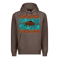 Coffee bison leopard gemstone Premium Hoodie - Artiststas