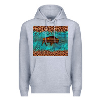 Heather Grey bison leopard gemstone Premium Hoodie - Artiststas