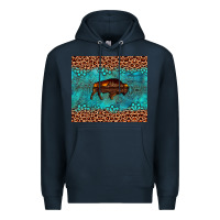 Navy bison leopard gemstone Premium Hoodie - Artiststas