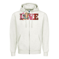 Oatmeal Heather love cupid Zipper Hoodie - RanaPortraitStore