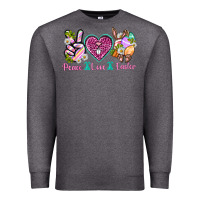 Charcoal Heather Peace Love Easter Premium Sweatshirt - Neo Western