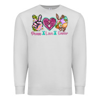 Dove Grey Peace Love Easter Premium Sweatshirt - Neo Western
