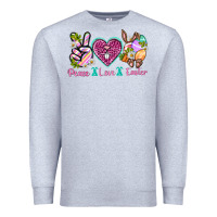 Heather Grey Peace Love Easter Premium Sweatshirt - Neo Western