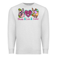 Oatmeal Heather Peace Love Easter Premium Sweatshirt - Neo Western