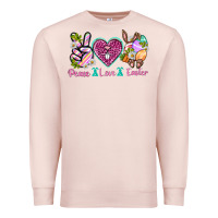 Pale Pink Peace Love Easter Premium Sweatshirt - Neo Western
