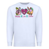 White Peace Love Easter Premium Sweatshirt - Neo Western