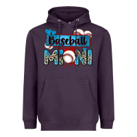 Plum baseball mini with leopard Heavyweight Hoodie - Zillion Design Studio