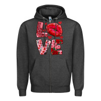 Charcoal Heather love kiss Zipper Hoodie - RanaPortraitStore