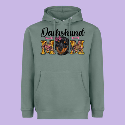 Western Dachshund Mom Heavyweight Hoodie Designed By Ranaportraitstore