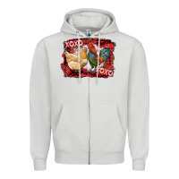 Dove Grey xoxo rooster and chicken Zipper Hoodie - RanaPortraitStore