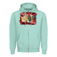 Seafoam xoxo rooster and chicken Zipper Hoodie - RanaPortraitStore
