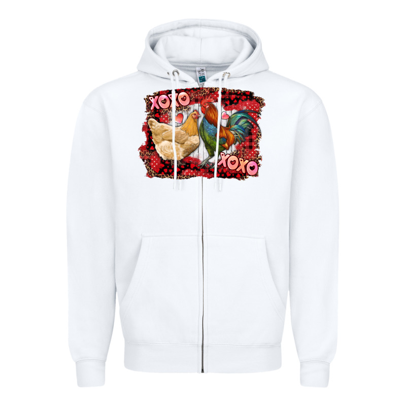 Xoxo Rooster And Chicken Zipper Hoodie by RanaPortraitStore | Teevron