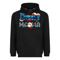 Black baseball mama with leopard Heavyweight Hoodie - Zillion Design Studio