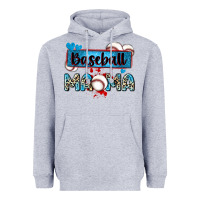 Heather Grey baseball mama with leopard Heavyweight Hoodie - Zillion Design Studio