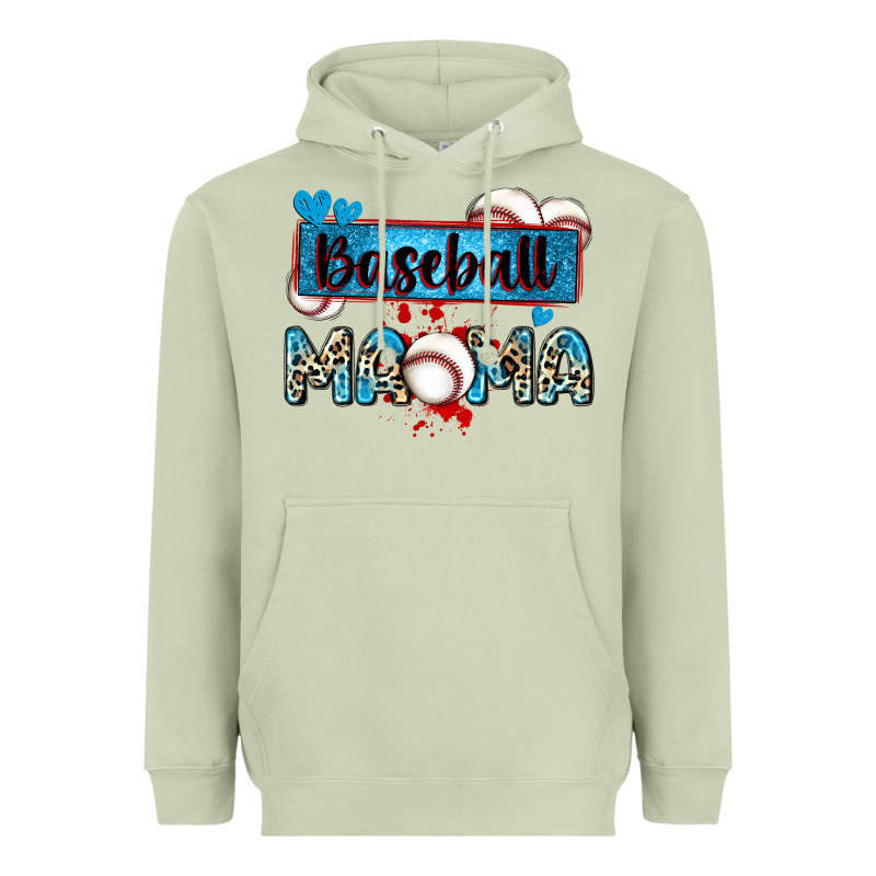 Baseball Mama With Leopard Heavyweight Hoodie by Zillion Design Studio | Teevron