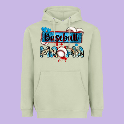 Baseball Mama With Leopard Heavyweight Hoodie Designed By Zillion Design Studio