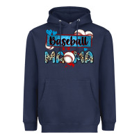 Navy baseball mama with leopard Heavyweight Hoodie - Zillion Design Studio