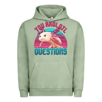 Pigment Oil Green you axolotl questions 80's retro sunset Urban Hoodie - Jasminsmagicworld