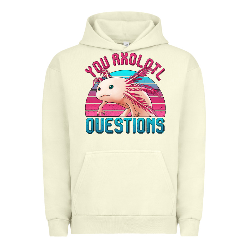 You Axolotl Questions 80's Retro Sunset Urban Hoodie by Jasminsmagicworld | Teevron