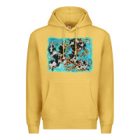 Antique Gold turquoise cowhide leopard background Premium Hoodie - AdoDesignShop
