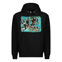 Black turquoise cowhide leopard background Premium Hoodie - AdoDesignShop