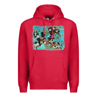 Cardinal turquoise cowhide leopard background Premium Hoodie - AdoDesignShop