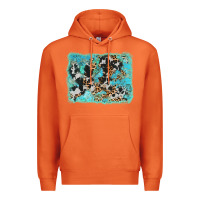 Carrot turquoise cowhide leopard background Premium Hoodie - AdoDesignShop