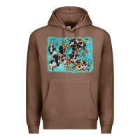 Chestnut turquoise cowhide leopard background Premium Hoodie - AdoDesignShop