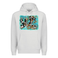 Dove Grey turquoise cowhide leopard background Premium Hoodie - AdoDesignShop