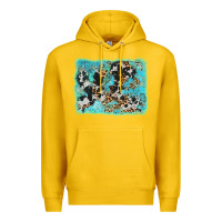Lemon turquoise cowhide leopard background Premium Hoodie - AdoDesignShop