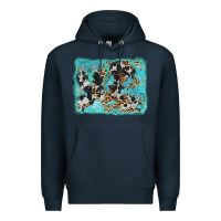 Navy turquoise cowhide leopard background Premium Hoodie - AdoDesignShop