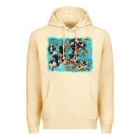 Pina Colada turquoise cowhide leopard background Premium Hoodie - AdoDesignShop