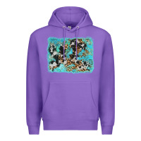 Purple turquoise cowhide leopard background Premium Hoodie - AdoDesignShop
