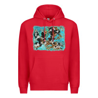 Red turquoise cowhide leopard background Premium Hoodie - AdoDesignShop