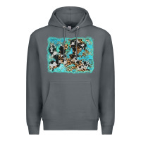 Rock turquoise cowhide leopard background Premium Hoodie - AdoDesignShop