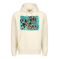 Sandshell turquoise cowhide leopard background Premium Hoodie - AdoDesignShop
