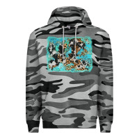 Slate Camo turquoise cowhide leopard background Premium Hoodie - AdoDesignShop